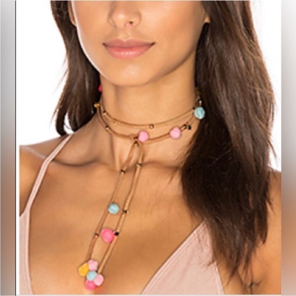 Ettika Brown Puff Wrap Choker Anklet Bracelet